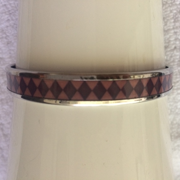 Hermès Maroon & Rose Narrow Enamel Bangle Bracelet - Picture 5 of 7